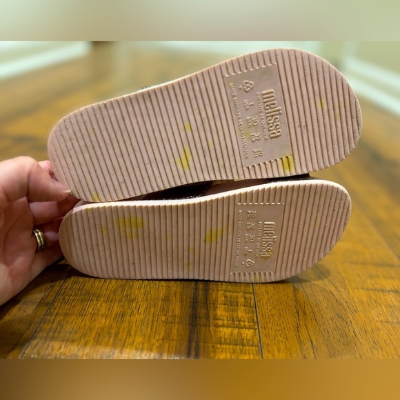 MINI MELISSA Pink Glitter Cosmic Sandals, Girls Size 1 - Picture 11 of 11